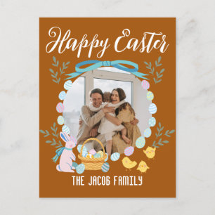 Happy Easter-familie, een foto van de oostelijke b Feestdagenkaart