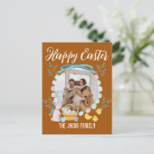 Happy Easter-familie, een foto van de oostelijke b Feestdagenkaart (Staand voorkant)