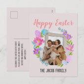 Happy Easter-familie, een foto van de oostelijke b Feestdagenkaart (Voorkant / Achterkant)