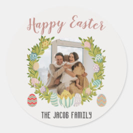 Happy Easter familie, gelukkige familie één foto Ronde Sticker