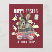 Happy Easter familie, oostelijke bunny, personalis Feestdagenkaart (Voorkant)