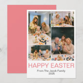 Happy Easter familie, vier foto-collage Feestdagenkaart (Voorkant / Achterkant)