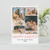 Happy Easter familie, vier foto-collage Feestdagenkaart (Staand voorkant)
