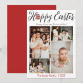 Happy Easter familie, vier foto-collage Feestdagenkaart (Voorkant / Achterkant)