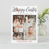 Happy Easter familie, vier foto-collage Feestdagenkaart (Staand voorkant)