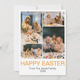Happy Easter familie, vier foto-collage Feestdagenkaart