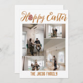 Happy Easter familie, vier foto-collage Feestdagenkaart (Voorkant / Achterkant)