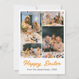 Happy Easter familie, vier foto-collage Feestdagenkaart