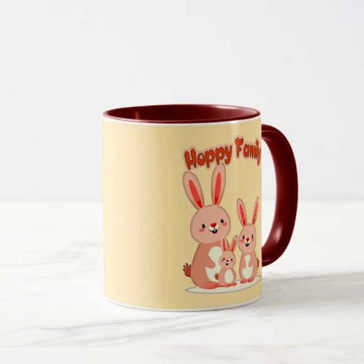 Happy Easter Family – Cute Bunny - caneca Mok (Voorkant rechts)