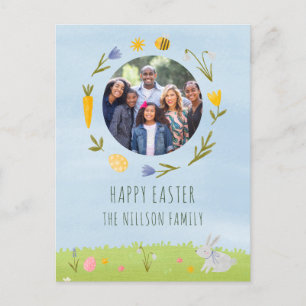 Happy Easter Family Foto Waterverf briefkaart