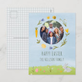 Happy Easter Family Foto Waterverf briefkaart (Voorkant / Achterkant)