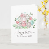 Happy Easter Family Fotogroet Kaart (Gele Bloem)