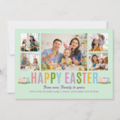 Happy Easter Family Photo Collage Green Kaart (Voorkant)
