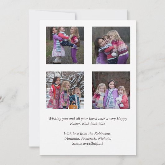 Happy Easter Family Photo Collage Greening Feestdagenkaart (Achterkant)
