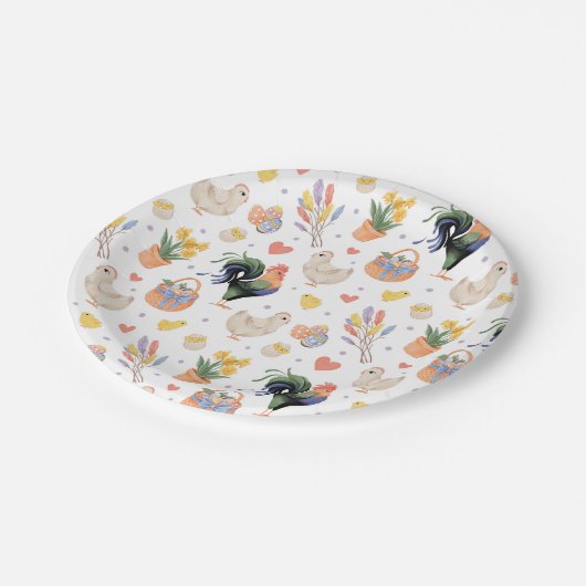 Happy Easter Family (wit) - Papieren Borden Papieren Bordje (Gekanteld)