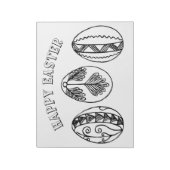Happy Easter Fancy Easter Eggs Colour Pages Notitieblok (Linkerzijde)
