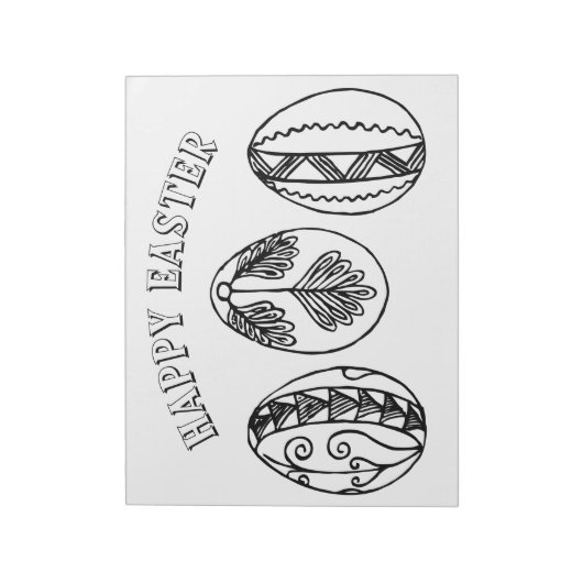 Happy Easter Fancy Easter Eggs Colour Pages Notitieblok (Linkerzijde)