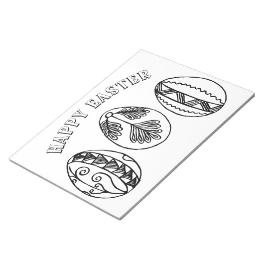 Happy Easter Fancy Easter Eggs Colour Pages Notitieblok (Schuin)