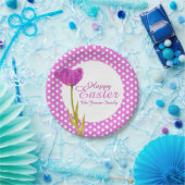 Happy Easter feestdagen paarse partij papier bord (Feest)