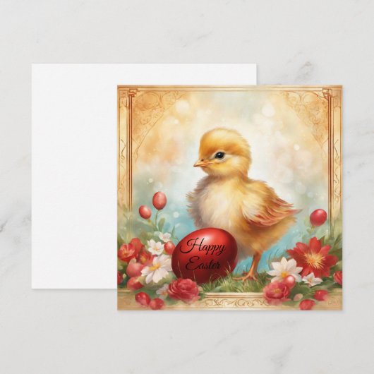 Happy Easter Feestdagenkaart (Voorkant / Achterkant)