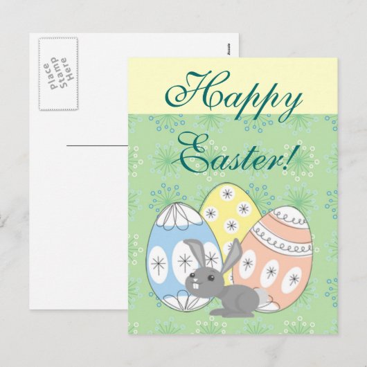 Happy Easter Feestdagenkaart (Voorkant / Achterkant)