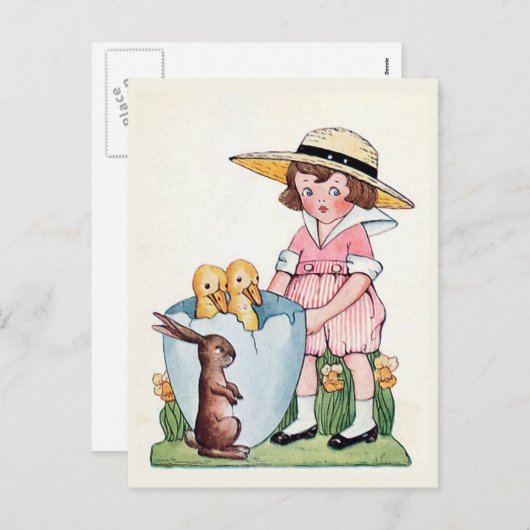 "Happy Easter" Feestdagenkaart (Voorkant / Achterkant)