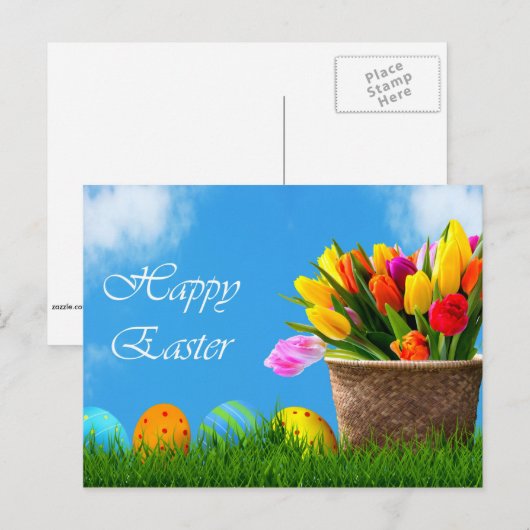 Happy Easter Feestdagenkaart (Voorkant / Achterkant)