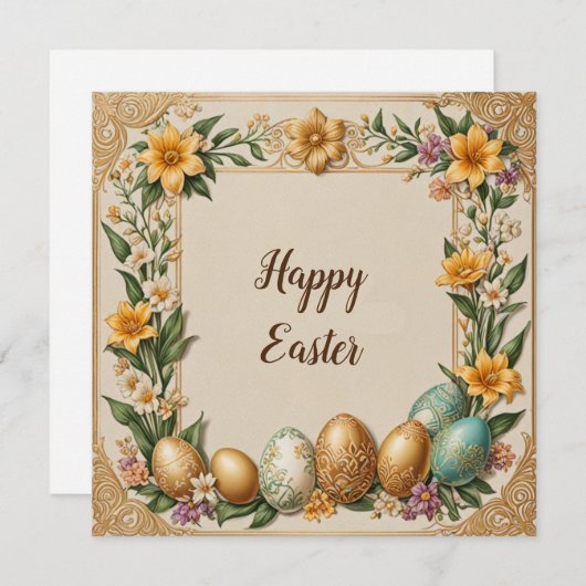 Happy Easter Feestdagenkaart (Voorkant / Achterkant)