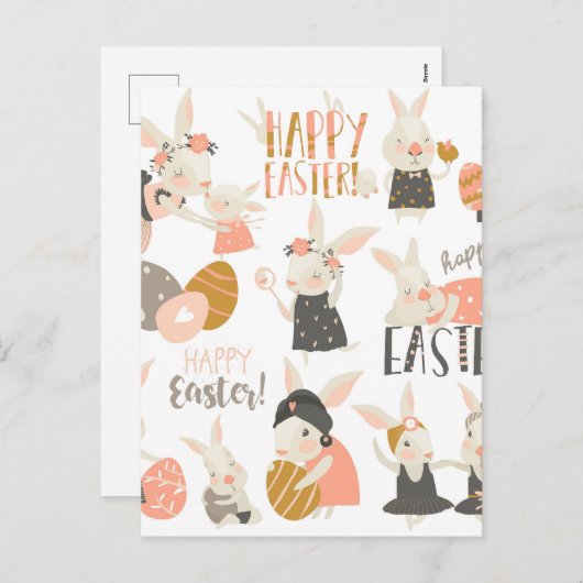 Happy Easter Feestdagenkaart (Voorkant / Achterkant)