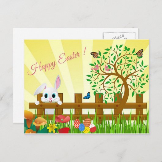 Happy Easter Feestdagenkaart (Voorkant / Achterkant)