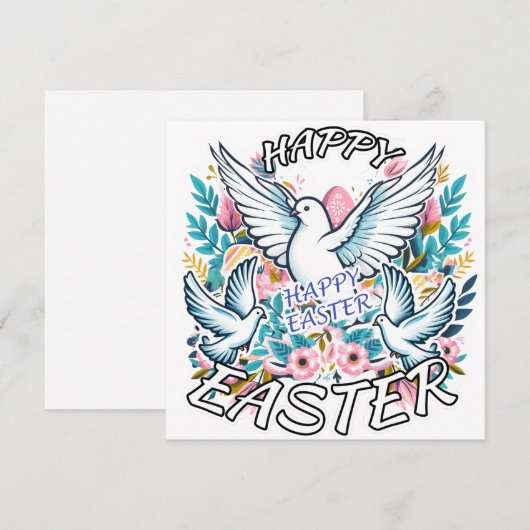 Happy Easter Feestdagenkaart (Voorkant / Achterkant)