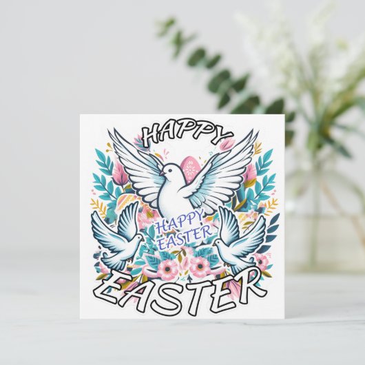 Happy Easter Feestdagenkaart (Staand voorkant)