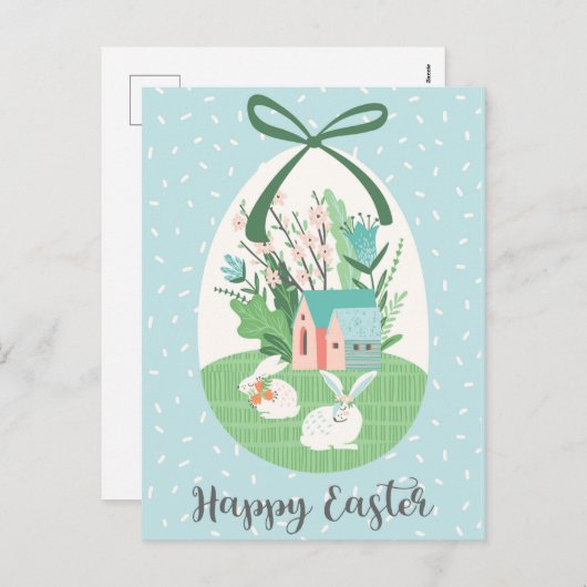 Happy Easter Feestdagenkaart (Voorkant / Achterkant)