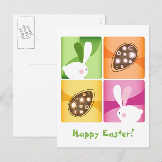 Happy Easter Feestdagenkaart (Voorkant / Achterkant)