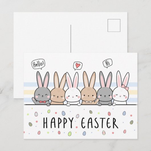 Happy Easter Feestdagenkaart (Voorkant / Achterkant)