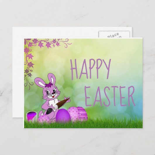 Happy Easter Feestdagenkaart (Voorkant / Achterkant)