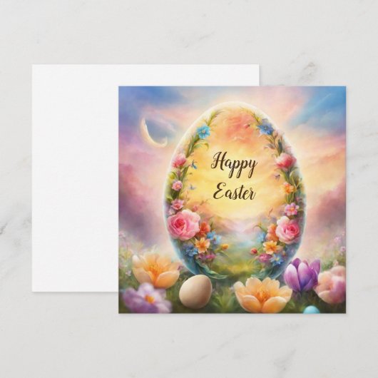 Happy Easter Feestdagenkaart (Voorkant / Achterkant)