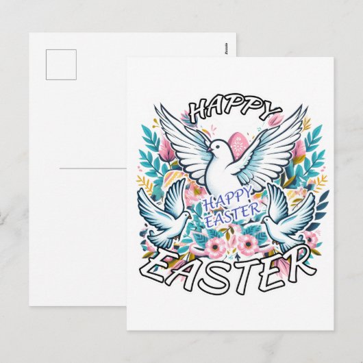 Happy Easter Feestdagenkaart (Voorkant / Achterkant)