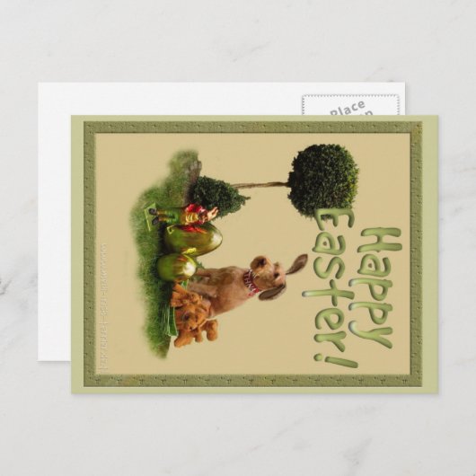 Happy Easter Feestdagenkaart (Voorkant / Achterkant)