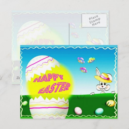 Happy Easter Feestdagenkaart (Voorkant / Achterkant)