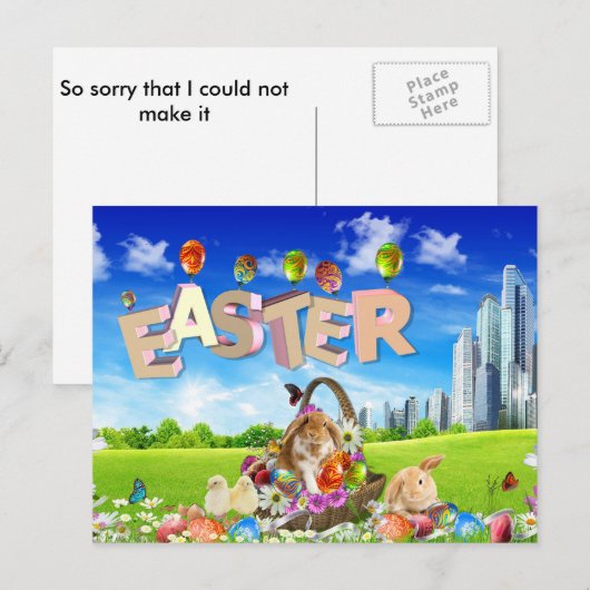 Happy Easter Feestdagenkaart (Voorkant / Achterkant)