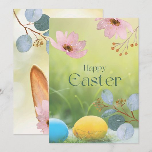 Happy Easter Feestdagenkaart (Voorkant / Achterkant)