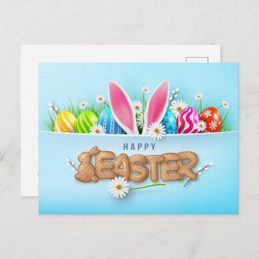 Happy Easter Feestdagenkaart (Voorkant / Achterkant)