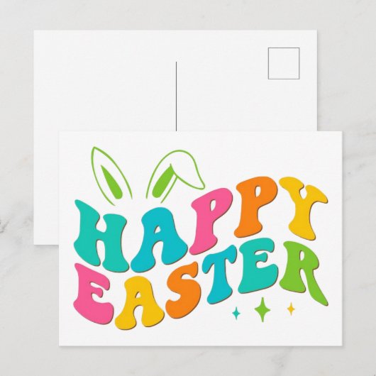 Happy Easter Feestdagenkaart (Voorkant / Achterkant)