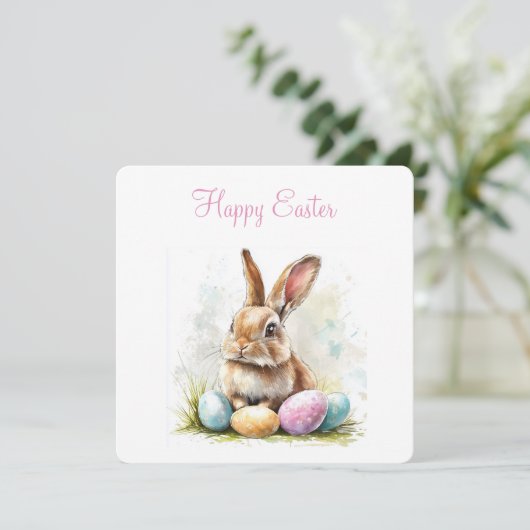 Happy Easter Flat Holiday Kaart (Staand voorkant)