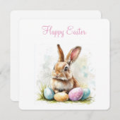 Happy Easter Flat Holiday Kaart (Voorkant / Achterkant)