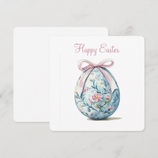 Happy Easter Flat Holiday Kaart (Voorkant / Achterkant)