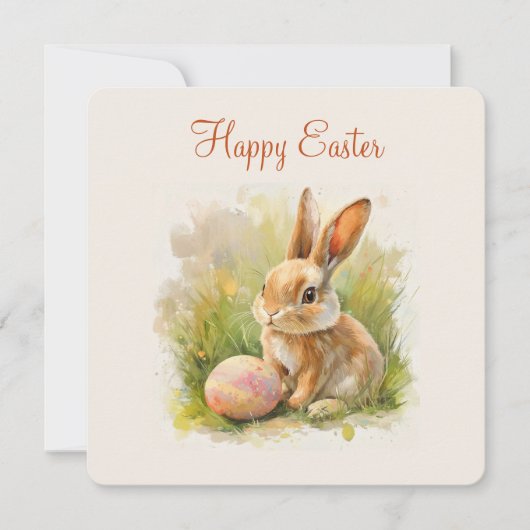 Happy Easter Flat Holiday Kaart (Voorkant)