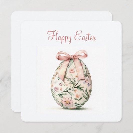 Happy Easter Flat Holiday Kaart (Voorkant / Achterkant)