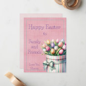 Happy Easter Flat Note Kaart Notitiekaartje (Voorkant / Achterkant in situ)